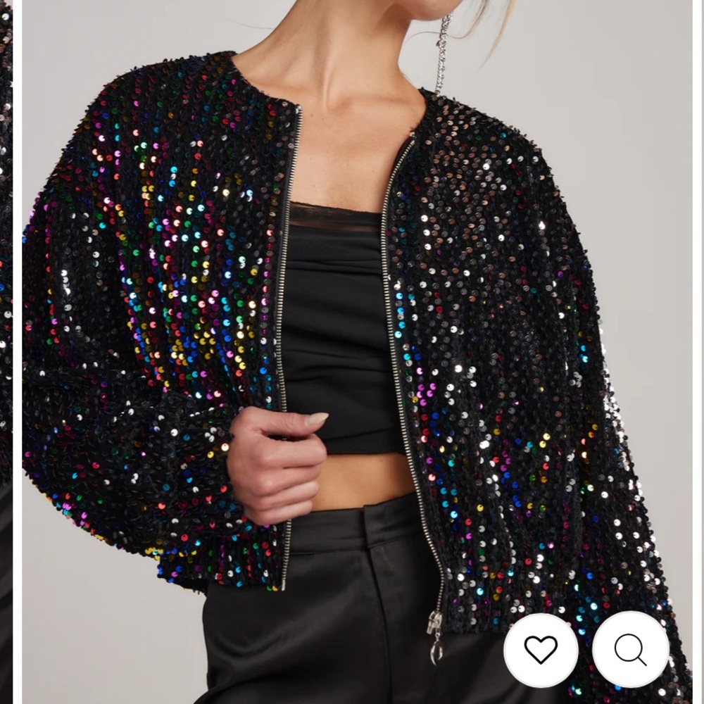 OZZY MULTI SEQUIN ZIP UP JACKET